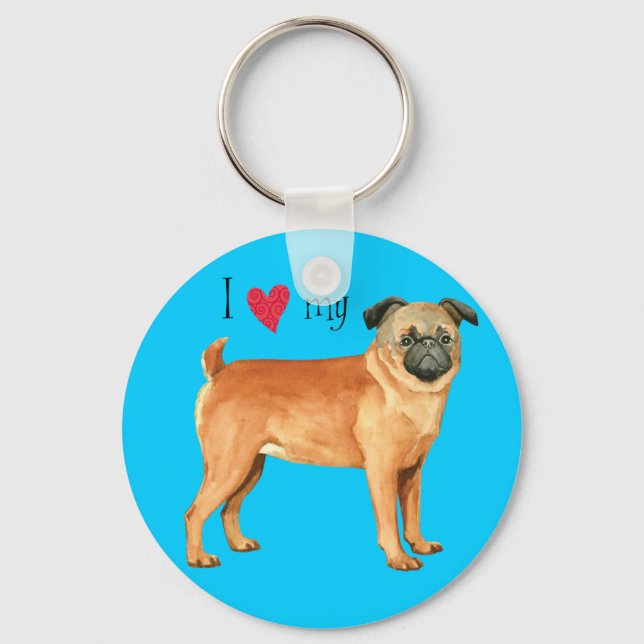 I Love my Petit Brabancon Keychain (Front)