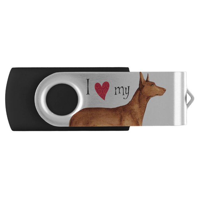 I Love my Pharaoh Hound USB Flash Drive (Front)
