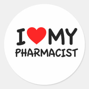 I love my pharmacist classic round sticker