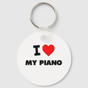 I Love My Piano Keychain