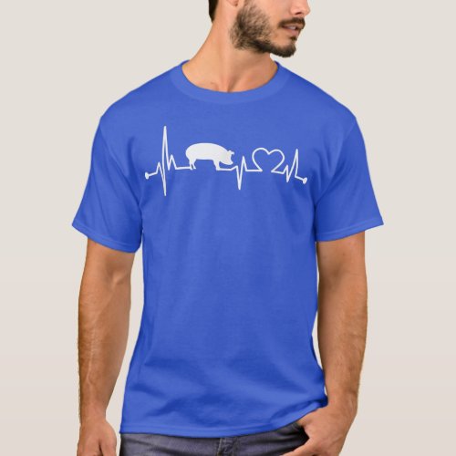 I Love My Pig Heart Valve EKG Heartbeat Funny Gift T_Shirt
