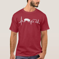 I Love My Pig Heart Valve EKG Heartbeat Funny