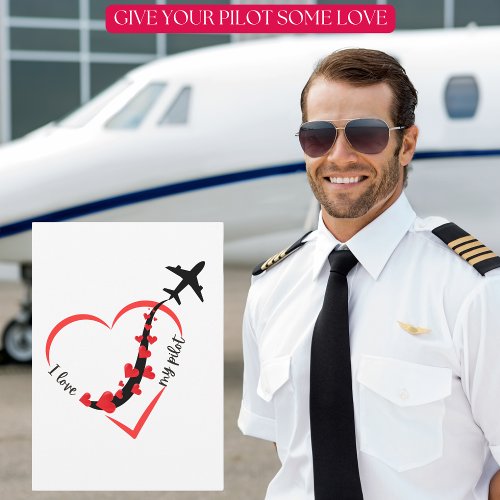 I love My Pilot Heart Airplane FlyingMinimalist Invitation
