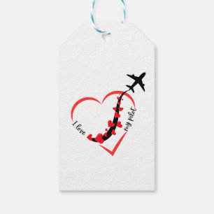 I love My Pilot, Heart, Aviation,Aircraft,Airplane Gift Tags
