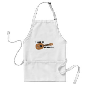 I Love My Pineapple Ukulele Adult Apron