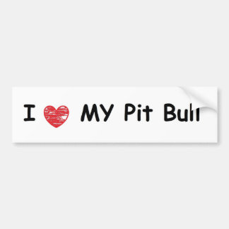 I Love My Pit Bull Bumper Sticker