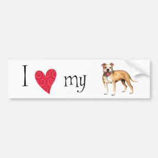 I Love my Pit Bull Terrier Bumper Sticker