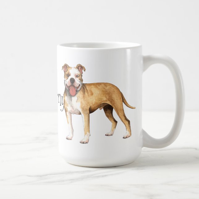 I Love my Pit Bull Terrier Coffee Mug (Right)