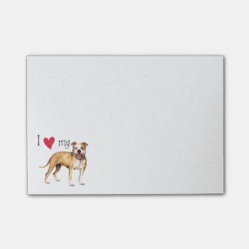 I Love My Pit Bull Terrier Post-it Notes by DogsInk at Zazzle