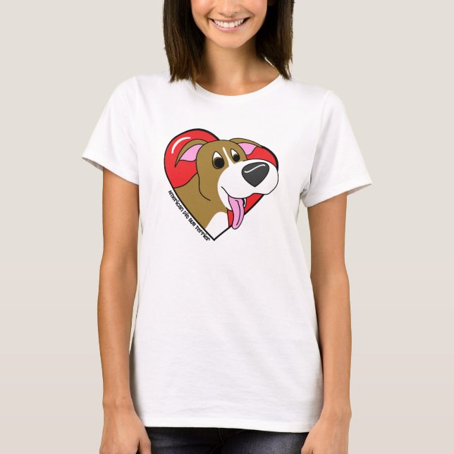 I Love my Pit Bull TShirt (Cartoon) (Front)