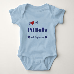 I Love My Pit Bulls (Multiple Dogs) Baby Bodysuit