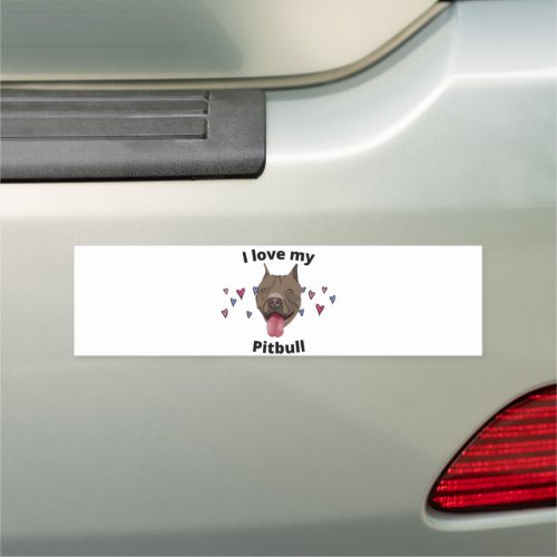 I Love My Pitbull bumper car magnet Car Magnet