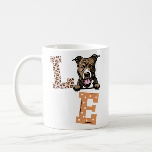 I Love My Pitbull  Dog  Leopard Print  Coffee Mug