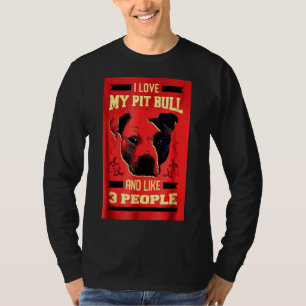 I Love My Pitbull Funny Pit Bull Dog T-Shirt
