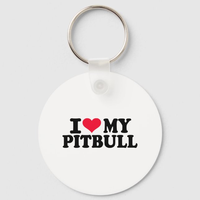 I love my Pitbull Keychain (Front)