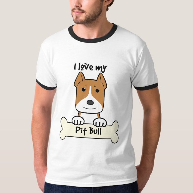I Love My Pitbull T-Shirt (Front)
