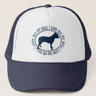 I Love My Pitbull Trucker Hat