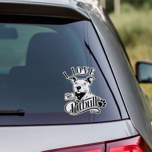 I Love My Pitbull Vinyl Sticker (Creator Uploaded)