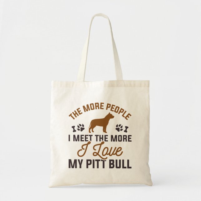 I Love My Pitt Bull Tote Bag (Front)