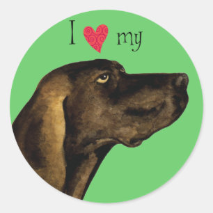 I Love my Plott Hound Classic Round Sticker