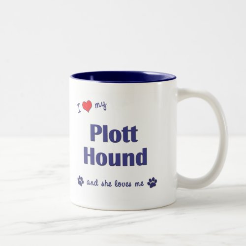 I Love My Plott Hound Female Dog Two_Tone Coffee Mug