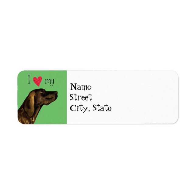 I Love my Plott Hound Label (Front)