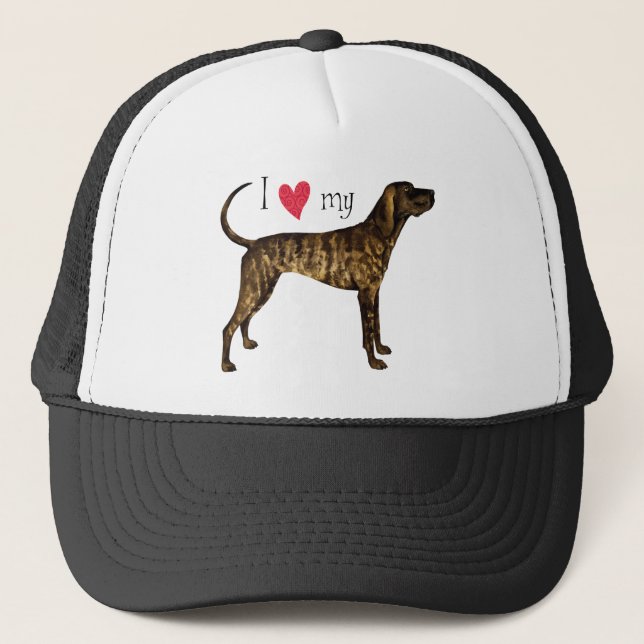 I Love my Plott Hound Trucker Hat (Front)