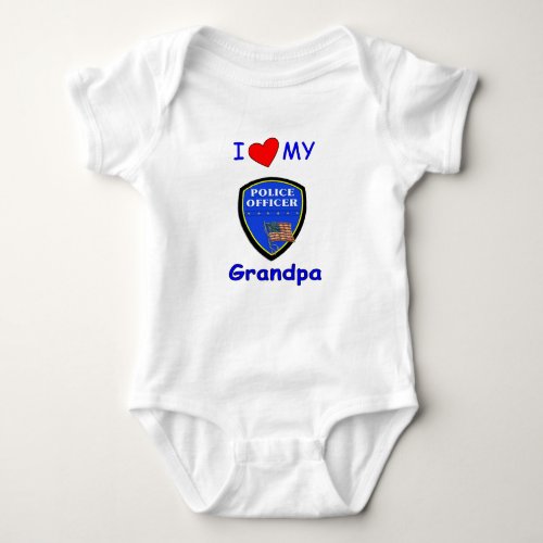 I Love My Police Grandpa Baby Bodysuit