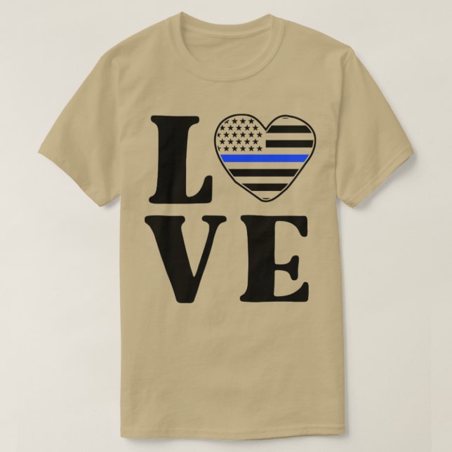 I Love My Police Officer Proud Police Family Thin  T-Shirt (Design Front)