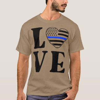 I Love My Police Officer Proud Police Family Thin  T-Shirt