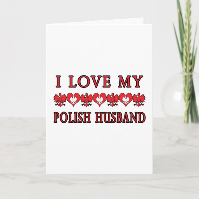 I Love My Polish Husband Card (Front)