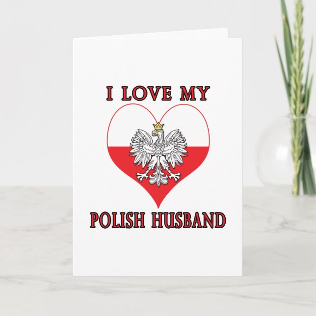 I Love My Polish Husband Card (Front)