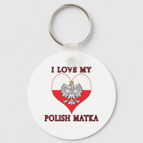 I Love My Polish Matka Keychain