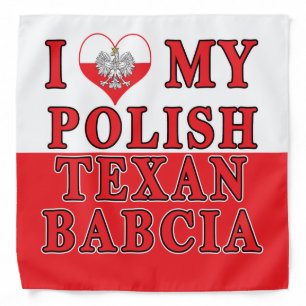 I Love My Polish Texan Babcia Bandana