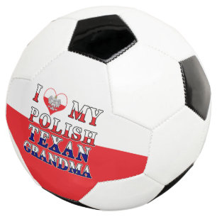 I Love My Polish Texan Grandma Soccer Ball
