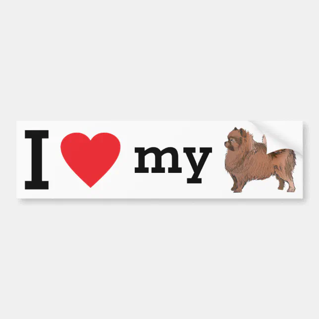 I Love My Pomeranian Bumper Sticker | Zazzle