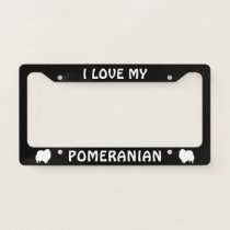 I Love My Pomeranian | Dog Silhouettes Custom License Plate Frame
