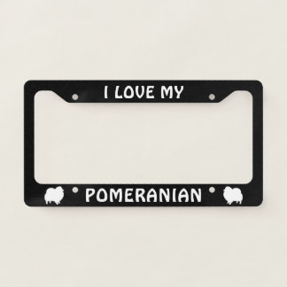I Love My Pomeranian | Dog Silhouettes Custom License Plate Frame