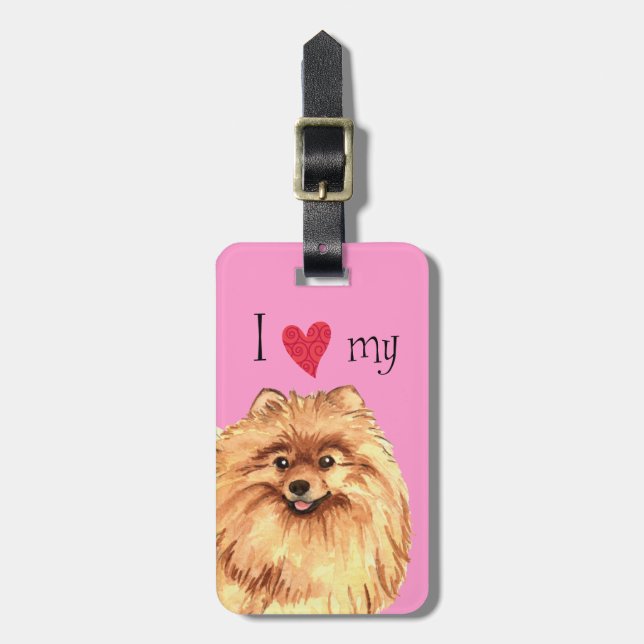 I Love my Pomeranian Luggage Tag (Front Vertical)