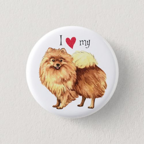 I Love my Pomeranian Pinback Button