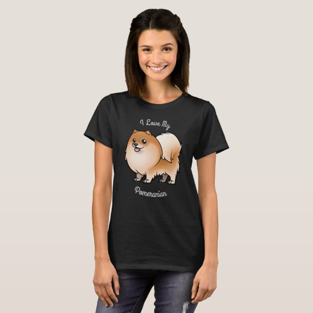 I Love My Pomeranian T-Shirt (Front Full)