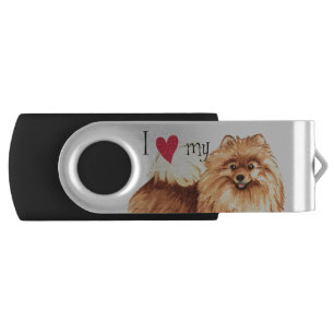 I Love my Pomeranian USB Flash Drive