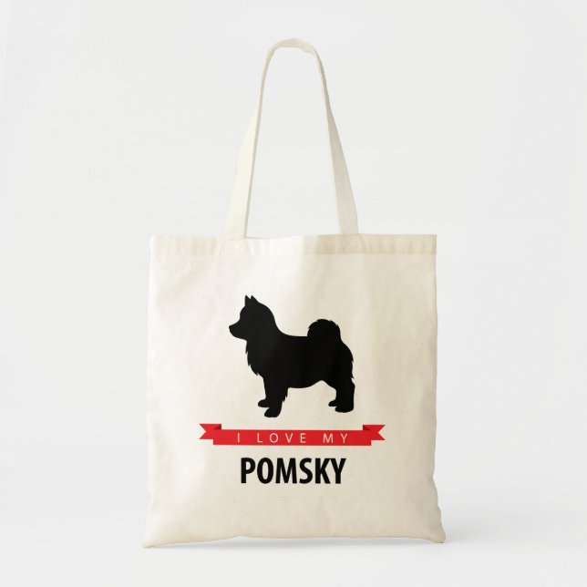 I Love My Pomsky Tote Bag (Front)