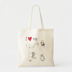 I Love my Poodle Large Tote Bag