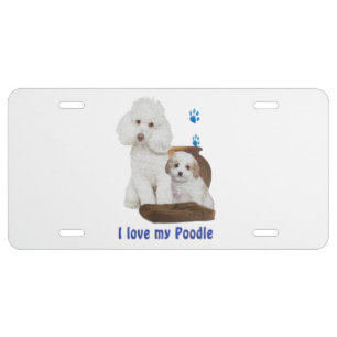 I love my Poodle License Plate