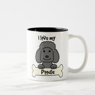 I Love My Poodle Two-Tone Coffee Mug