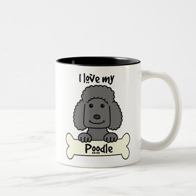 I Love My Poodle Two-Tone Coffee Mug (Right)