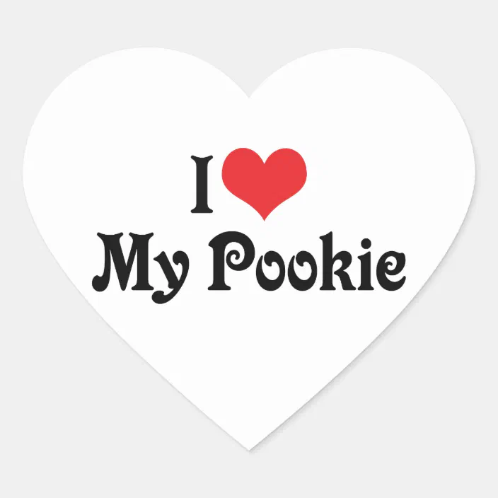 I Love My Pookie Heart Sticker Zazzle Com