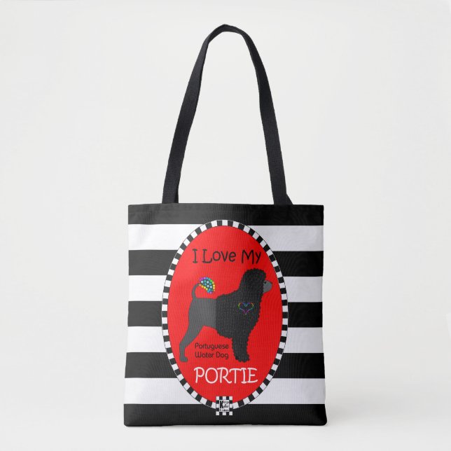 I Love My Portie tote Bag (Front)