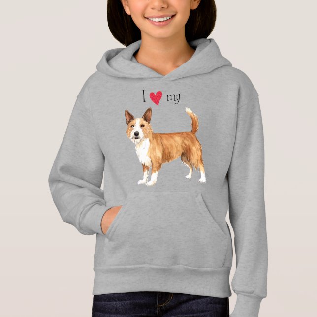 I Love my Portuguese Podengo Pequeno T-Shirt Hoodie (Front)
